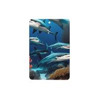 Poezjzw 6pcs Submarine Shark Coral Pattern Lavender Scent Car Aroma Rectangle Hanging Fragrance Applies To Closet Shoe