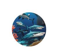 Poezjzw 6pcs Submarine Shark Coral Pattern Lavender Scent Car Aroma Round Shape Hanging Fragrance Applies To Closet Shoe