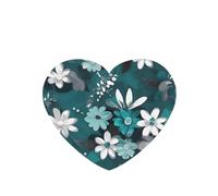 Poezjzw 6pcs Teal Grey And White Floral Pattern Lavender Scent Car Aroma Heart Shape Hanging Fragrance Applies To Closet Shoe