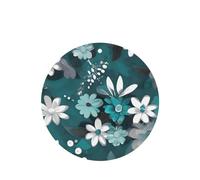 Poezjzw 6pcs Teal Grey And White Floral Pattern Lavender Scent Car Aroma Round Shape Hanging Fragrance Applies To Closet Shoe