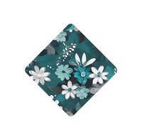 Poezjzw 6pcs Teal Grey And White Floral Pattern Lavender Scent Car Aroma Square Hanging Fragrance Applies To Closet Shoe