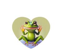 Poezjzw 6pcs The Funny Frog Doing Yoga Pattern Lavender Scent Car Aroma Heart Shape Hanging Fragrance Applies To Closet Shoe