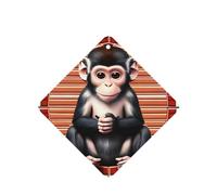 Poezjzw 6pcs The Silent Monkey Pattern Lavender Scent Car Aroma Square Hanging Fragrance Applies To Closet Shoe