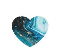 Poezjzw 6pcs Turquoise Blue Gold Marble Pattern Lavender Scent Car Aroma Heart Shape Hanging Fragrance Applies To Closet Shoe