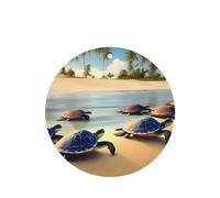 Poezjzw 6pcs Turtles On The Beach Pattern Lavender Scent Car Aroma Round Shape Hanging Fragrance Applies To Closet Shoe