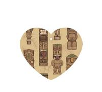 Poezjzw 6pcs Vintage Aloha Tiki Pattern Pattern Lavender Scent Car Aroma Heart Shape Hanging Fragrance Applies To Closet Shoe