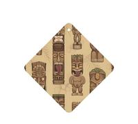 Poezjzw 6pcs Vintage Aloha Tiki Pattern Pattern Lavender Scent Car Aroma Square Hanging Fragrance Applies To Closet Shoe