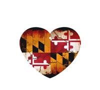 Poezjzw 6pcs Vintage Wooden Maryland Flag Pattern Lavender Scent Car Aroma Heart Shape Hanging Fragrance Applies To Closet Shoe
