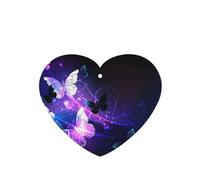 Poezjzw 6pcs White Purple Butterflies Pattern Lavender Scent Car Aroma Heart Shape Hanging Fragrance Applies To Closet Shoe
