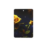 Poezjzw 6pcs Yellow Roses Starry Night Pattern Lavender Scent Car Aroma Rectangle Hanging Fragrance Applies To Closet Shoe