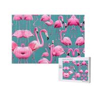 Poezjzw A Flock Of Flamingos Adult Classic Jigsaw 1000 Pieces Wooden Puzzle Modern Home Decor Intellectual Game 75x50cm