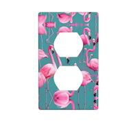 Poezjzw A Flock of Flamingos Pattern Outlet Covers Wall Plate Light Switch Plate Decorative for Kitchen Bathroom Bedroom Farmhouse Decor