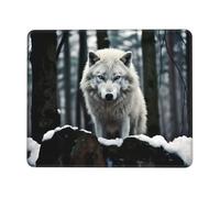 POEZJZW A Lone Wolf Pattern Mouse Pad, Portable Office Non-Slip Rubber Base Wireless Mouse Pad for Office Laptop Computer Pc 7.9 X 9.5 in