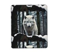 POEZJZW A Lone Wolf Pattern Mouse Pad, Portable Office Non-Slip Rubber Base Wireless Mouse Pad For Office Laptop Computer Pc 8.3 X 10.3 In
