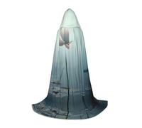 POEZJZW A Lotus Flower Pattern Hooded Robe Cloak Long Cape Halloween Cosplay Costume Hoodies Cape Unisex Large