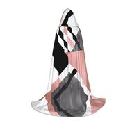 POEZJZW Abstract Triangle Striped Pattern Teenager Hooded Cloak Cloak Women Men Halloween Costume Masquerade Cosplay Costume Christmas Party Robe S
