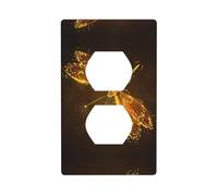 Poezjzw Abstract Yellow Dragonfly Pattern Wall Plateoutlet Cover, Decorative Wall Plate Size 4.5x2.76 in for Residential and Commercial Areas