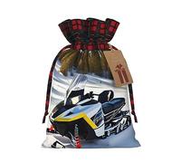 POEZJZW Advanced Snowmobile Drawstring Gift Bag Snack Bag Candy Bag, Perfect For Celebration Christmas Birthdays, Parties Etc