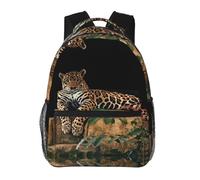 POEZJZW African Leopard On Rock Pattern Casual Shoulders Backpack School Bags Ladies Day And Sports Travel Bag Laptop Bag