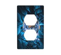 Poezjzw African Wildlife Tiger Pattern Light Switch Cover Outlet Cover Duplex Outlet Decorative Wall Plate Decorative Wall Plate Size 4.5x2.76 Inch