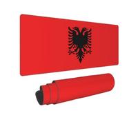 Poezjzw Albanian Flag Long Gaming Mouse Pad Large Desk Pad Keyboard Mat with Stitched Edges for Gaming and Office 31.5 X 11.8 in