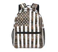 POEZJZW American Camouflage Pattern Lightweight Student Backpack,Laptop Travel Backpack For Girls,Boys,Work College Gifts,Casual Daypacks
