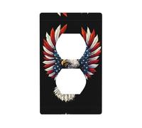 Poezjzw American Eagle Flag Pattern Light Switch Cover Outlet Cover Duplex Outlet Decorative Wall Plate Decorative Wall Plate Size 4.5x2.76 Inch