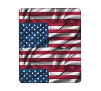 POEZJZW American Flag Pattern Mouse Pad Non-Slip Rubber Stitched Edges Waterproof Gaming Mouse Mat for Desk Gaming Work Wireless Mice 7 X 8.6 in