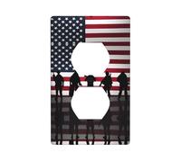 Poezjzw American Flag Veterans Day Pattern Light Switch Cover Outlet Cover Duplex Outlet Decorative Wall Plate Decorative Wall Plate Size 4.5x2.76 Inch