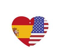 Poezjzw American Spain Flag Pattern Car Air Fresheners 4 Pcs Heart Shape Hanging Aromatherapy Tablets Scented Fresheners For Bedroom Bathroom