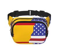 Poezjzw American Spain Flag Travel Waist Bag Suitable For Running, Cycling And Outdoor Adventures, Store Mobile Phones And Credit Cards, Black, One Size