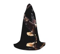 POEZJZW An Eagle Pattern Men Women Cloak With Hood Adult Cape With Hood Renaissance Halloween Witch Costume Wizard Cloak L