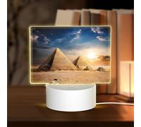 POEZJZW Ancient Egypt Pattern Led Lamp Base Night Light Acrylic USB 3 Mode for Room Cafe Bar Birthday Party