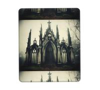 POEZJZW Ancient Skeleton Castle Pattern Mouse Pad, Portable Office Non-Slip Rubber Base Wireless Mouse Pad For Office Laptop Computer Pc 7 X 8.6 In