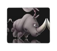 POEZJZW Angry Rhino Pattern Mouse Pad Office Laptop Computer Desk Wireless Mouse Non Slip Rubber Base Washable 10 X 12 Inch Keyboard Pad