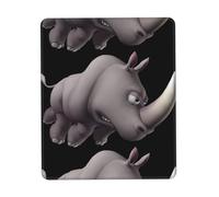Poezjzw Angry Rhino Pattern Mouse Pad Office Laptop Computer Desk Wireless Mouse Non Slip Rubber Base Washable 7 X 8.6 in Keyboard Pad