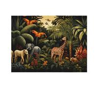 POEZJZW Animals In The Rainforest Pattern Flannel Blanket 50"X40" Blanket For Super Soft Plush For Sofa Bed Couch Camping, And Travel
