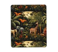 POEZJZW Animals In The Rainforest Pattern Mouse Pad, Portable Office Non-Slip Rubber Base Wireless Mouse Pad For Office Laptop Computer Pc 10 X 12 Inch