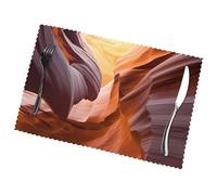 Poezjzw Antelope Canyon Pattern Placemats Set Of 6 Non Slip Heat Resistant Polyester Table Mats Washable Place Mats For Dinner Party Table Decoration