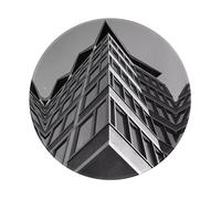 POEZJZW Architecture Roof Pattern Round Non-Slip Rubber Base Small Mouse Pad Suitable For Games Computer Laptop 7.9x7.9 In