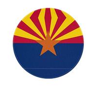 POEZJZW Arizona Flag Pattern Round Mouse Pad Desktop Protection Mat with Non-Slip Rubber Base 7.9Ã-7.9 in for Home and Office
