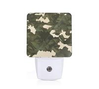 POEZJZW Army Camouflage Pattern Led Night Light Plug Into Wall with Dusk to Dawn Sensors, Warm for Bedroom Bathroom Hallway Kitchen