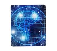 POEZJZW Artificial Intelligence Brain Textured Mouse Pad, Rubberized Locking Edge Anti-Slip Mouse Pad For Office Gaming Computer Laptop 7 X 8.6 In