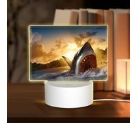 POEZJZW at Dusk Fish Pattern Led Lamp Base Night Light Acrylic USB 3 Mode for Room Cafe Bar Birthday Party
