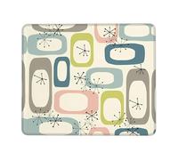 Poezjzw Atomic Stars Retro Pattern Pattern Mouse Pad Office Laptop Computer Desk Wireless Mouse Non Slip Rubber Base Washable 7 X 8.6 in Keyboard Pad