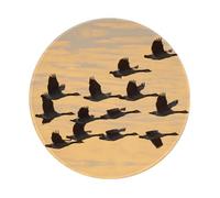 POEZJZW Autumn Geese Flying South Pattern Round Mouse Pad Desktop Protection Mat with Non-Slip Rubber Base 7.9Ã-7.9 in for Home and Office