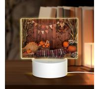 POEZJZW Autumn Pumpkins Pattern Led Lamp Base Night Light Acrylic USB 3 Mode for Room Cafe Bar Birthday Party