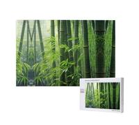 Poezjzw Bamboo Leaves Puzzles For Adult 1000 Pieces Wooden Jigsaw For Family Friend Home Decor Wall Art 29.5 X 19.7 In