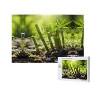 Poezjzw Bamboo Shoot Puzzles For Adult 1000 Pieces Wooden Jigsaw For Family Friend Home Decor Wall Art 29.5 X 19.7 In