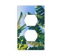 Poezjzw Banana Leaf Pattern Wall Plateoutlet Cover, Decorative Wall Plate Size 4.5x2.76 in for Residential and Commercial Areas